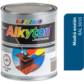 Rust Oleum ALKYTON 2v1 modrá encián lesklá 5010, antikorózna vrchná i základná farba 250ml