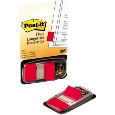 3M Záložky Post-it Index široké 25,4x43,2 červená