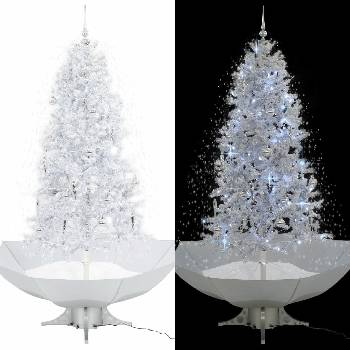 Multidom Snežiaci vianočný stromček dáždnikovým podstavcom biely 190 cm