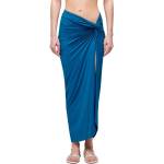 SUNDEK Pareo skirt in lycra sarong - Blue (Abyss)
