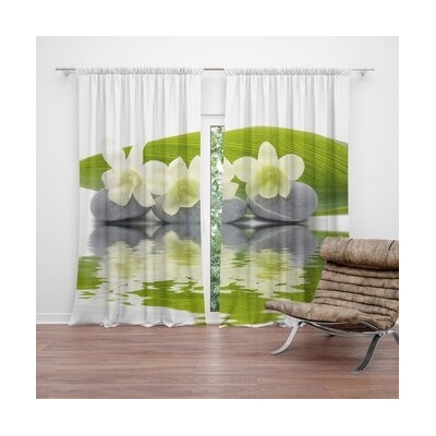 Sablio Závěsy Bílá orchidej: 2 ks - 140x250 cm - Sablio