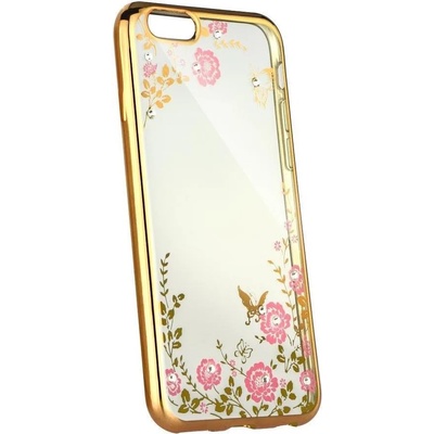 Forcell Силиконов Калъф с Камъни за Samsung A6 2018, Forcell Diamant Case, Златист (5901737899767)