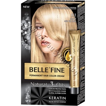 Belle'Fine Боя за коса Belle'Fine, 8.1 Light Ash Blond, p/n BF-16308.1 - Крем-боя за коса с провитамин B5, светъл пепелно-руса (BF-16308.1)