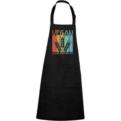 Dobrý Triko Zástěra s potiskem Vegan Černá
