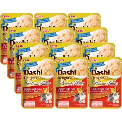 Dashi Delights Delicate Flakes Chicken & Tuna & Salmon 12 x 40 g