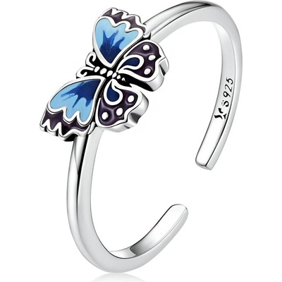 P&J Jewellery Stříbrný prsten Modrý motýlek SRUNI32