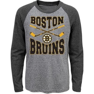 Outerstuff detské tričko Boston Bruins Cross Stick Ls Triblend Raglan