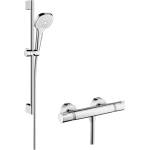 Hansgrohe Croma Select E - Душ комплект Vario с термостат, 3 струи, тръбно окачване 65 cm, бяло/хром 27081400 (27081400)