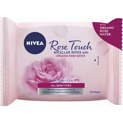 Nivea Micelárna obrúsky s ružovou vodou Micellar Rose Water Wipes 25 ks