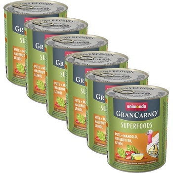Animonda GranCarno Superfoods - пуйка + манголд 6 x 800 г
