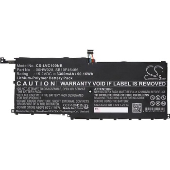 Cameron Sino Батерия за лаптоп LENOVO ThinkPad X1 20FBS0L900, ThinkPad X1 Yoga 20FQA04TAU, 00HW028 LiPo 15.2V 3300 mAh CAMERON SINO (CS-LVC100NB)