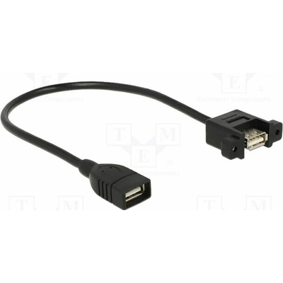Delock 85105 USB 2.0 USB A zásuvka z obou stran zlacený 0,25m černý