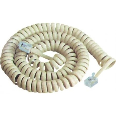 Cabletech TEL0032F-4.2 krútená telefónna šnúra, 4P4C konektor - 4P4C konektor, 4,2m, bílý