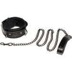 SuperLove Matrix Leather Collar & Leash 26-36cm Neck Black