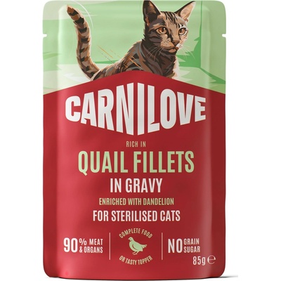 Carnilove Cat Pouch Gravy Quail+Dandelion Steril. 85 g