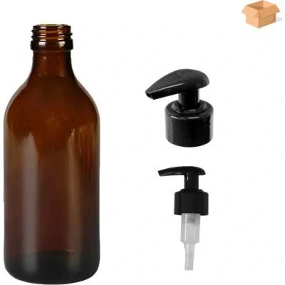Luna Skleněná lékovka s černou pumpičkou 250 ml 39 ks