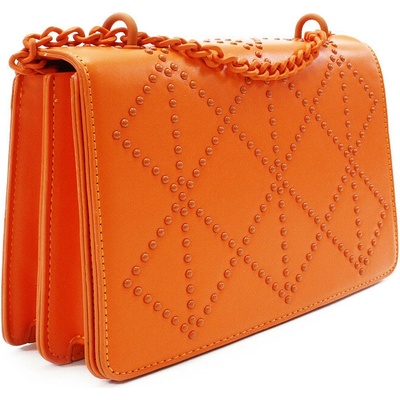 Oranžová dámska crossbody kabelka s ozdobnou poklopom Dobea