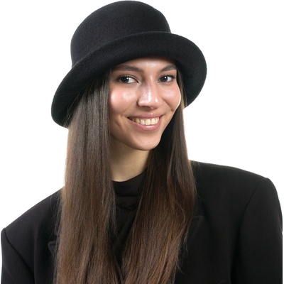 Seeberger Bucket hat zimní vlněný klobouček černý