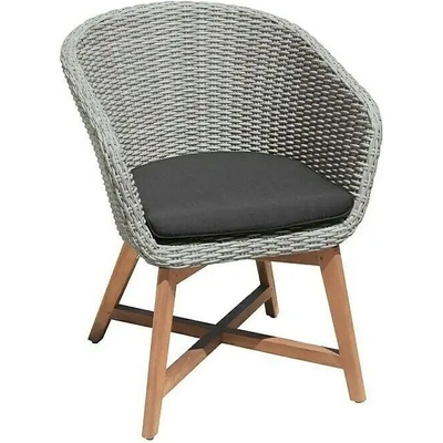 Sunfun Pauline Zahradní křeslo, 70 x 62 x 80 cm, dřevo, hliník, PE ratan, polyester, šedé, antracit 1302497