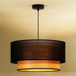 Duolla - Пендел WOOD BOHO 1xE27/15W/230V Ø 45 см черен/бежов (DU604055)