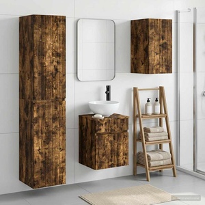 vidaXL Комплект мебели за баня 3 бр. Опушен дъб 33 x 34, 5 x 160 см (3406088)