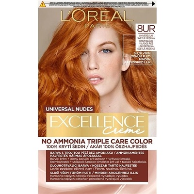 L'Oréal Paris Excellence Creme Triple Protection barva na vlasy na barvené vlasy na všechny typy vlasů 7UR Universal Copper 48 ml