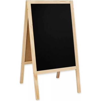 A-Z Reklama CZ Dřevěný poutač s křídovou tabulí – plocha 53 × 80 cm – přírodní – kód PMPCHNATUR-L