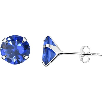 Majya Strieborné náušnice BLUE SAPPHIRE 10505