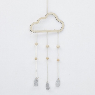 Dream Creations dekorace do dětského pokoje dřevěný mráček Stříbrná