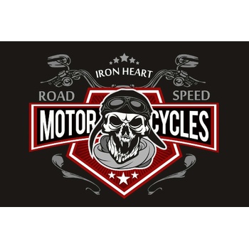 DIMEX ART s. r. o Флизелинов фототапет ретро череп на моторист 375 x 250 см