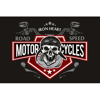 DIMEX ART Флизелинов фототапет ретро череп на моторист 375 x 250 см