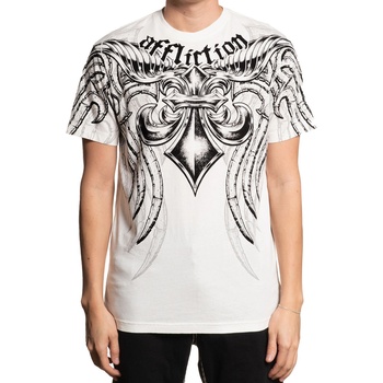 AFFLICTION Мъжка тениска affliction - mercenary - vintage white - a27163-vw
