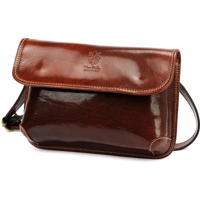 Dámska malá kožená crossbody kabelka hnedá Florence 70