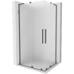 Mexen Velar L Duo плъзгаща се душ кабина 90 x 80 cm, матирано стъкло, gun metal - 871-090-080-02-33-95 (871-090-080-02-33-95)