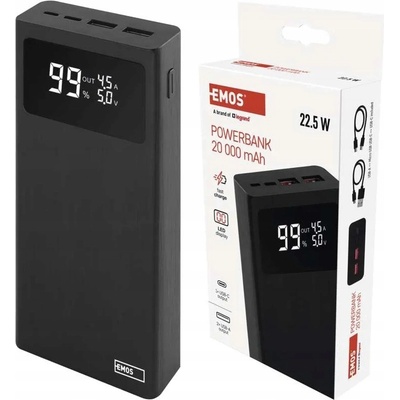 Emos BetaQ 20 000 mAh čierny