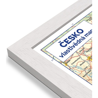 Excart Maps Česko – nástěnná vlastivědná mapa 136 x 87 cm Varianta: mapa v dřevěném rámu, Provedení: Pegi bílý