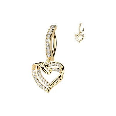 Šperky4U zlacený piercing do pupíku se štítem se zirkony WP0090-GD