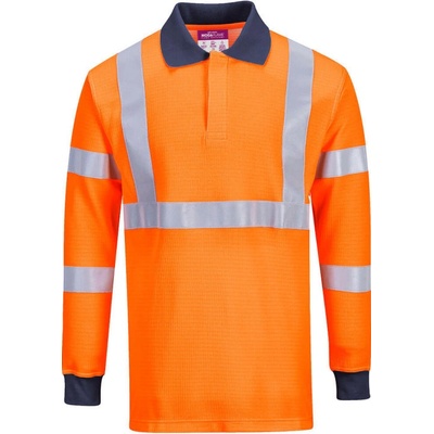 Portwest polokošile FR76 Flame Resistant RIS dlouhý rukáv reflexní Oranžová M