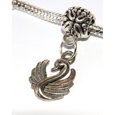Fashion Jewerly Korálek Přívěsek Labuť Vznešenost Zvířata Příroda Swan 3101