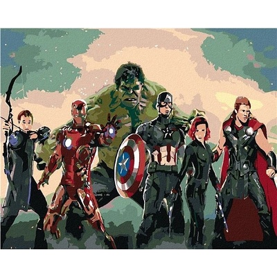 zuty Malování podle čísel Avengers Assemble 100 x 80 cm vypnuté plátno na rám