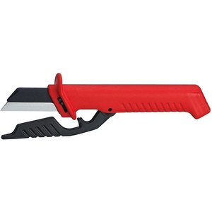 KNIPEX Кабелен нож с предпазител, сменяемо острие, VDE 1000V червена ръкохватка 190мм, - K9856 (K9856)