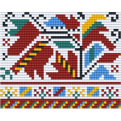Bright Toys Мозайка с пиксели - Българска шевица, 40x50 пиксела - Самоковски мотив (BE50004)