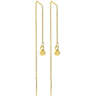 BRUNOshop.cz Provlékací řetízkové náušnice KULIČKA gold S2713