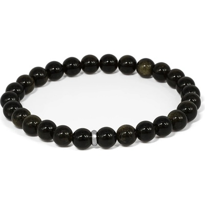 Agato Korálkový náramek z obsidiánu MINK142/20