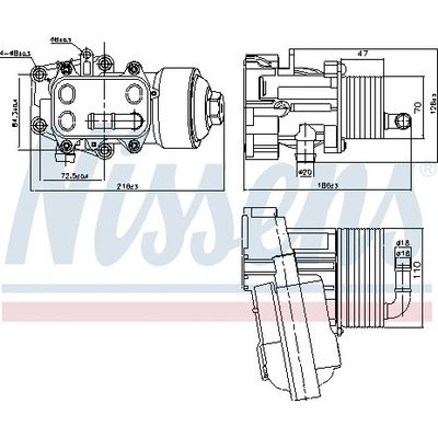 Olejový chladič, motorový olej NISSENS 91315