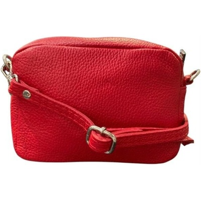 Vera Pelle dámská kožená malá crossbody kabelka 1276 d58 červená