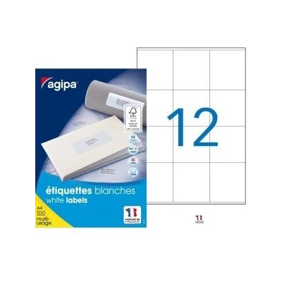 Etikety univerzálne 70x67,7mm Agipa A4 100 hárkov