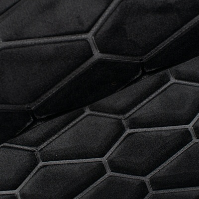 Takoy Prešívaná 3D látka na autopoťahy, čalúnenie čieny hexagon