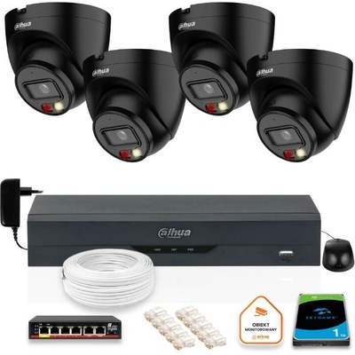 Dahua 4x IPC-HDW1439V-A-IL-BLACK 1TB