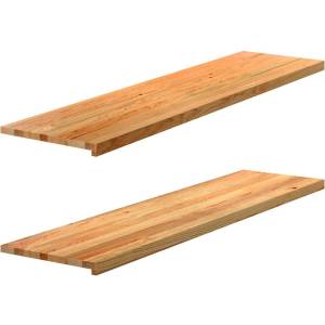 vidaXL Прозоречни первази, 2 бр, светлокафяви, 160x40x2 см, дъб масив (4009164)